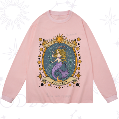 Purplehecate Celestial Capricorn Zodiac Long Sleeve T-Shirt