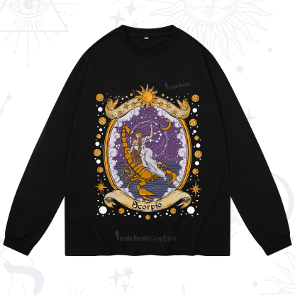 Purplehecate Celestial Scorpio Zodiac Long Sleeve T-Shirt
