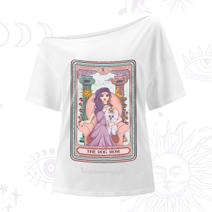 Purplehecate The Cute Dog Mom Tarot Card One-Shoulder T-Shirt