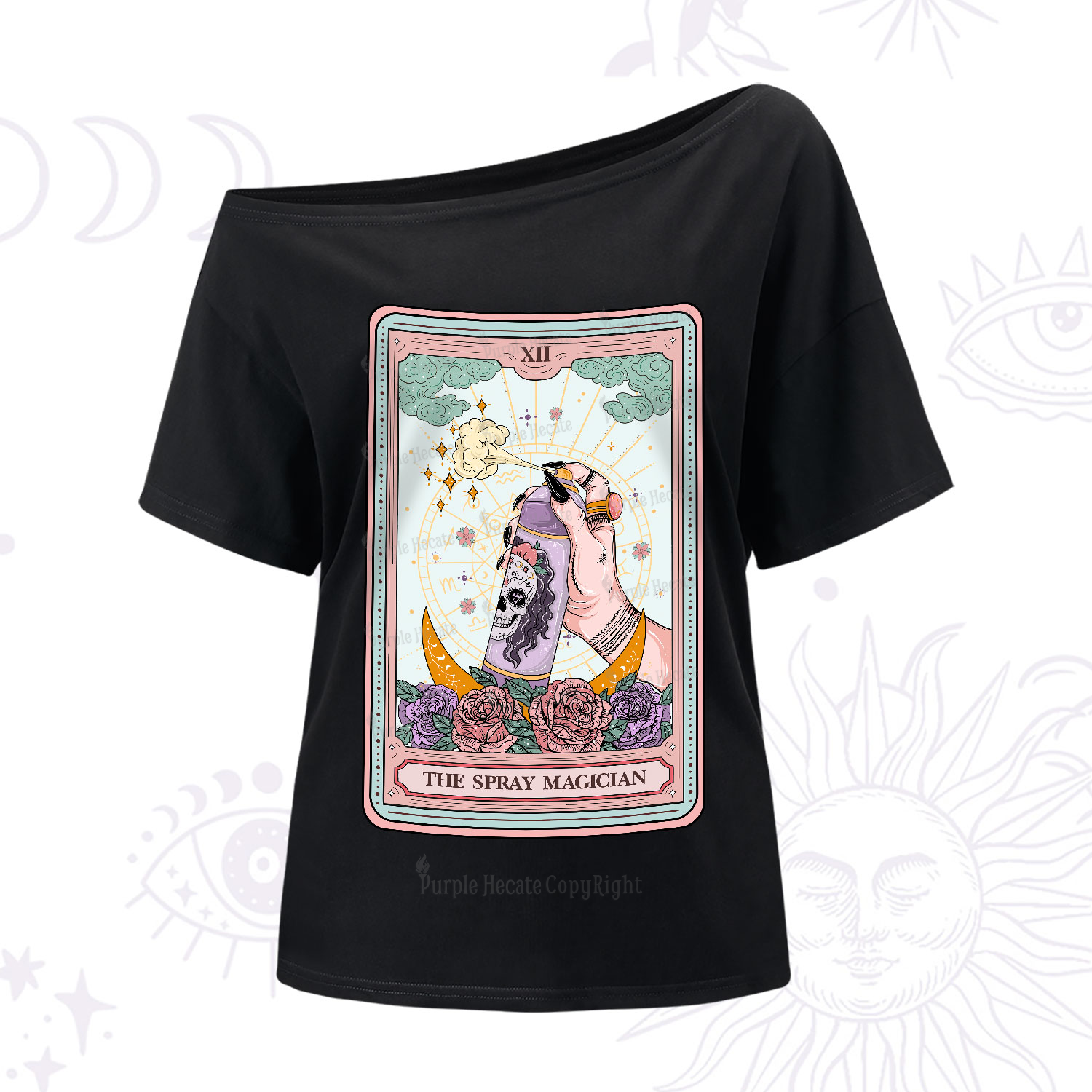 Purplehecate The Spray Magician Tarot Card One-Shoulder T-Shirt