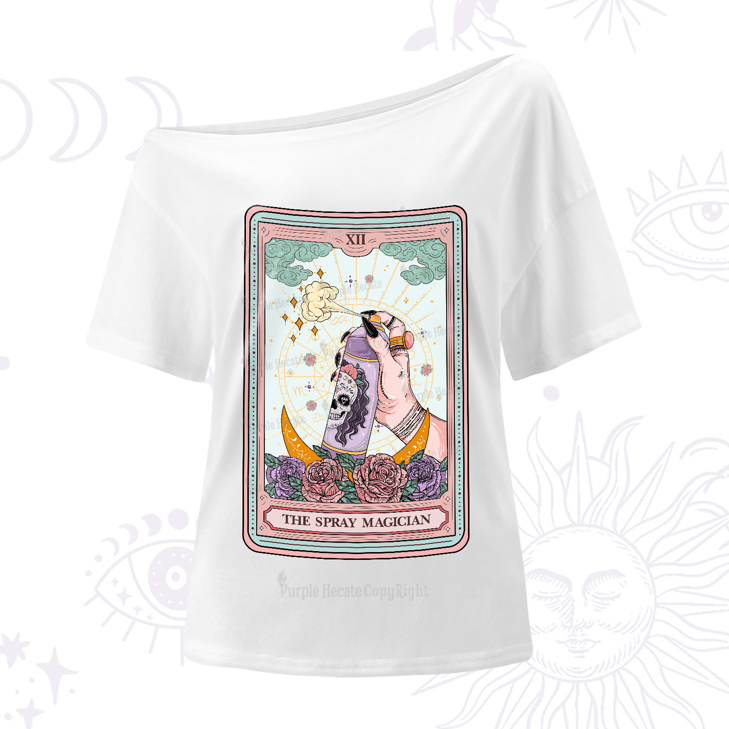 Purplehecate The Spray Magician Tarot Card One-Shoulder T-Shirt