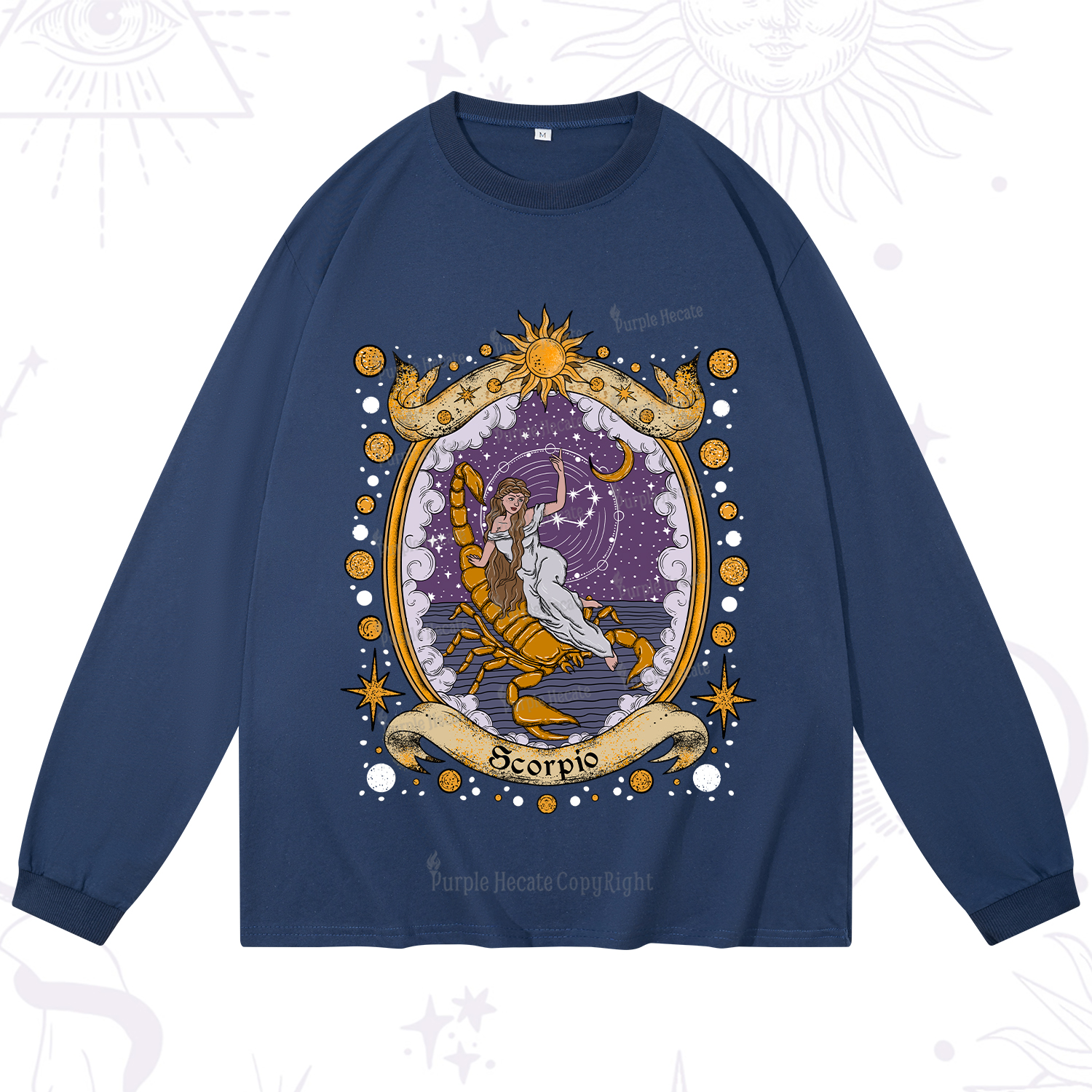 Purplehecate Celestial Scorpio Zodiac Long Sleeve T-Shirt