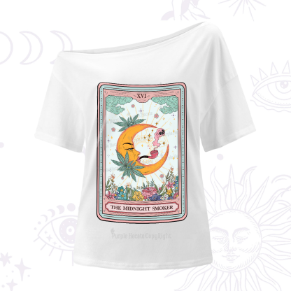 Purplehecate The Midnight Smoker Tarot One-Shoulder T-Shirt