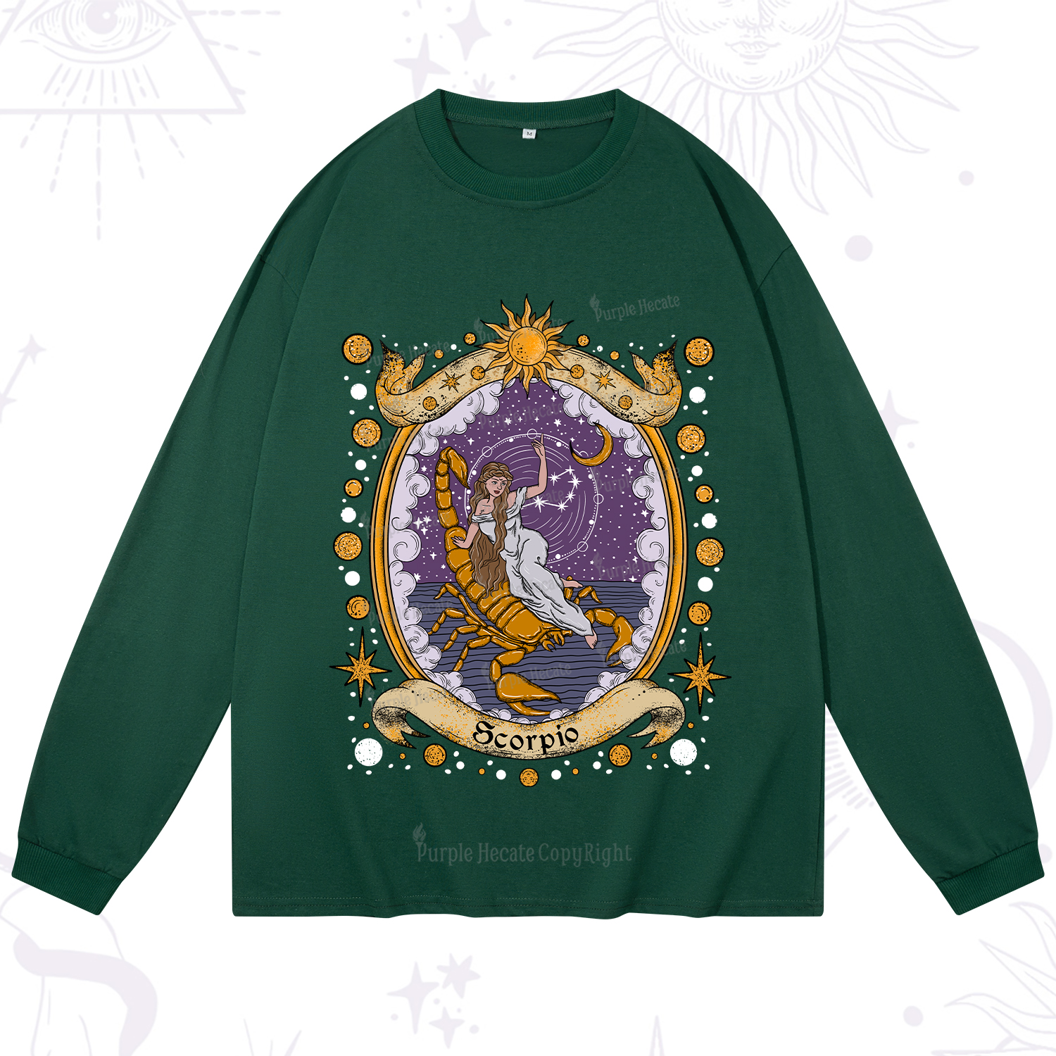 Purplehecate Celestial Scorpio Zodiac Long Sleeve T-Shirt