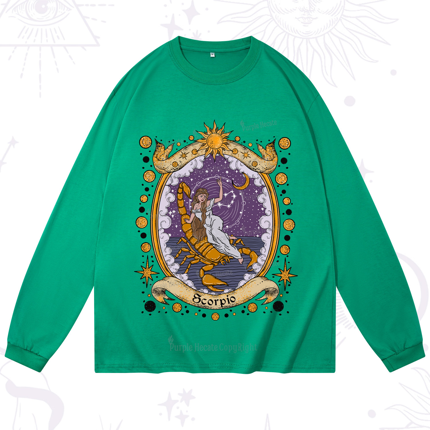 Purplehecate Celestial Scorpio Zodiac Long Sleeve T-Shirt