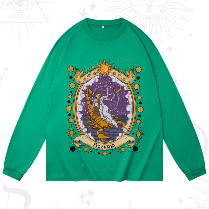 Purplehecate Celestial Scorpio Zodiac Long Sleeve T-Shirt
