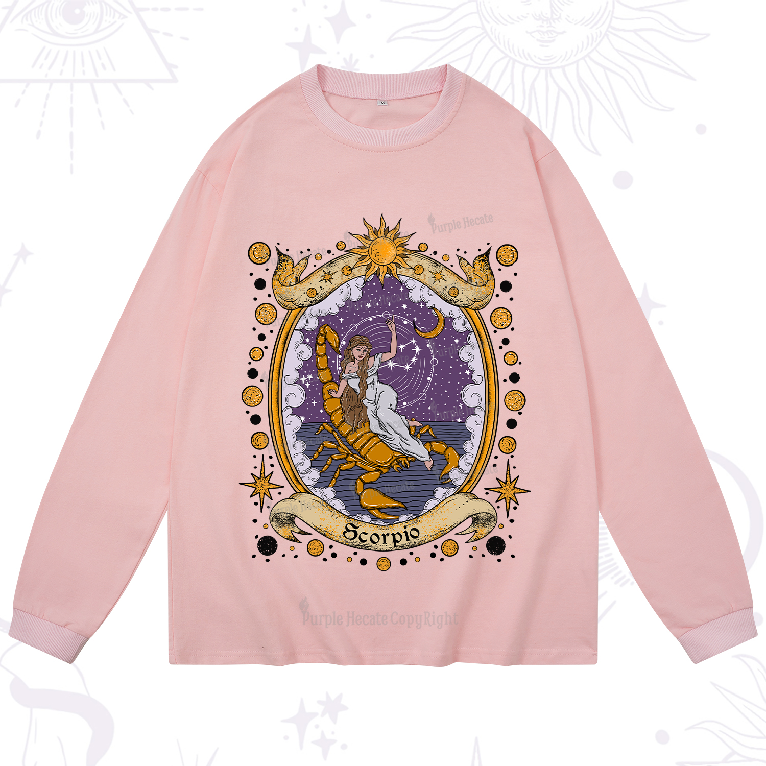 Purplehecate Celestial Scorpio Zodiac Long Sleeve T-Shirt