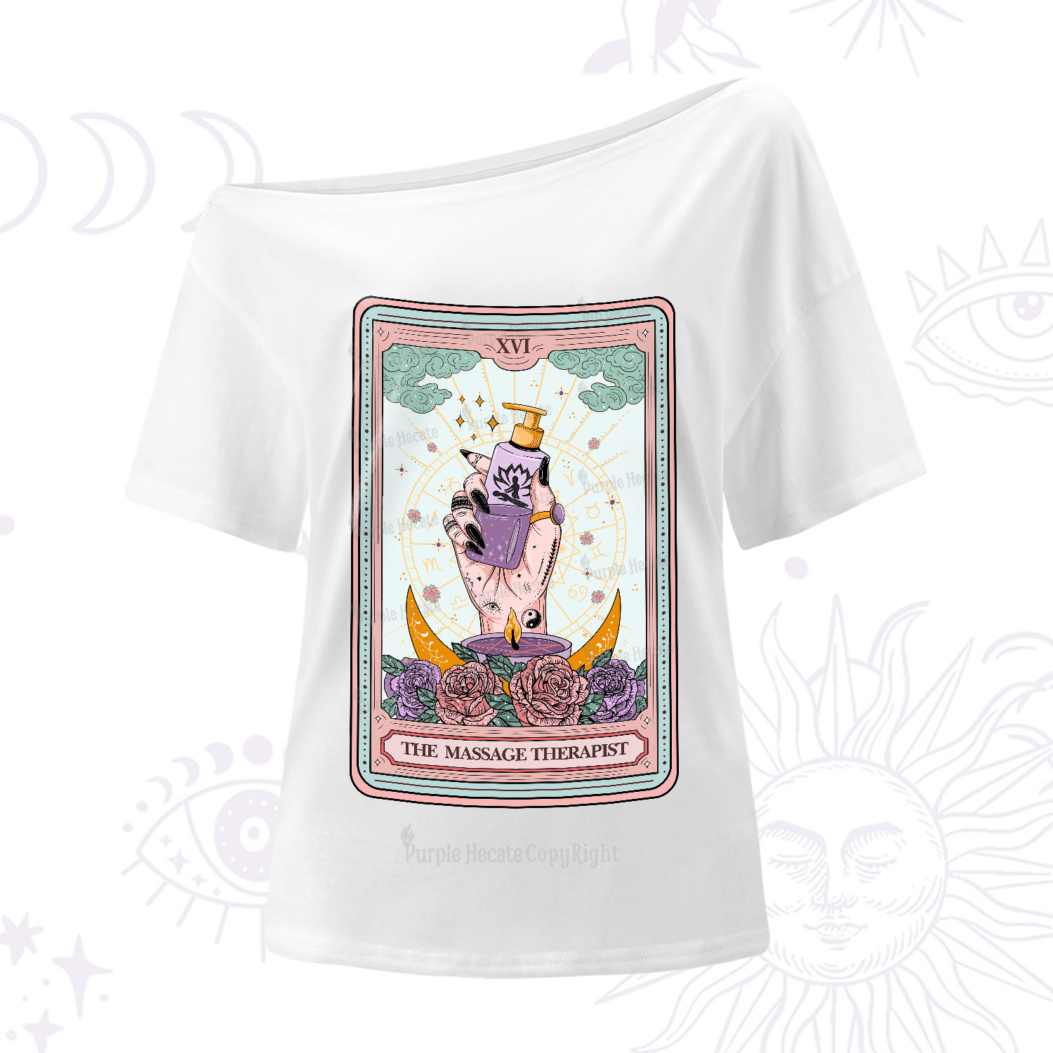 Purplehecate The Massage Therapist Tarot Card One-Shoulder T-Shirt