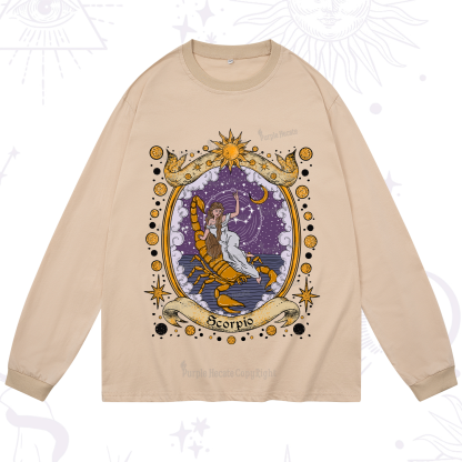 Purplehecate Celestial Scorpio Zodiac Long Sleeve T-Shirt