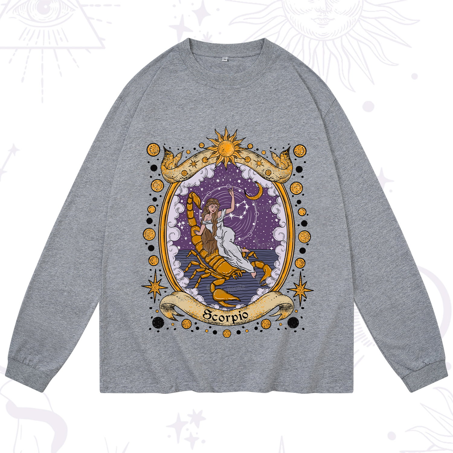 Purplehecate Celestial Scorpio Zodiac Long Sleeve T-Shirt