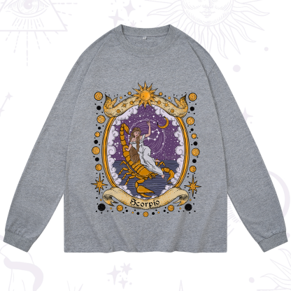 Purplehecate Celestial Scorpio Zodiac Long Sleeve T-Shirt
