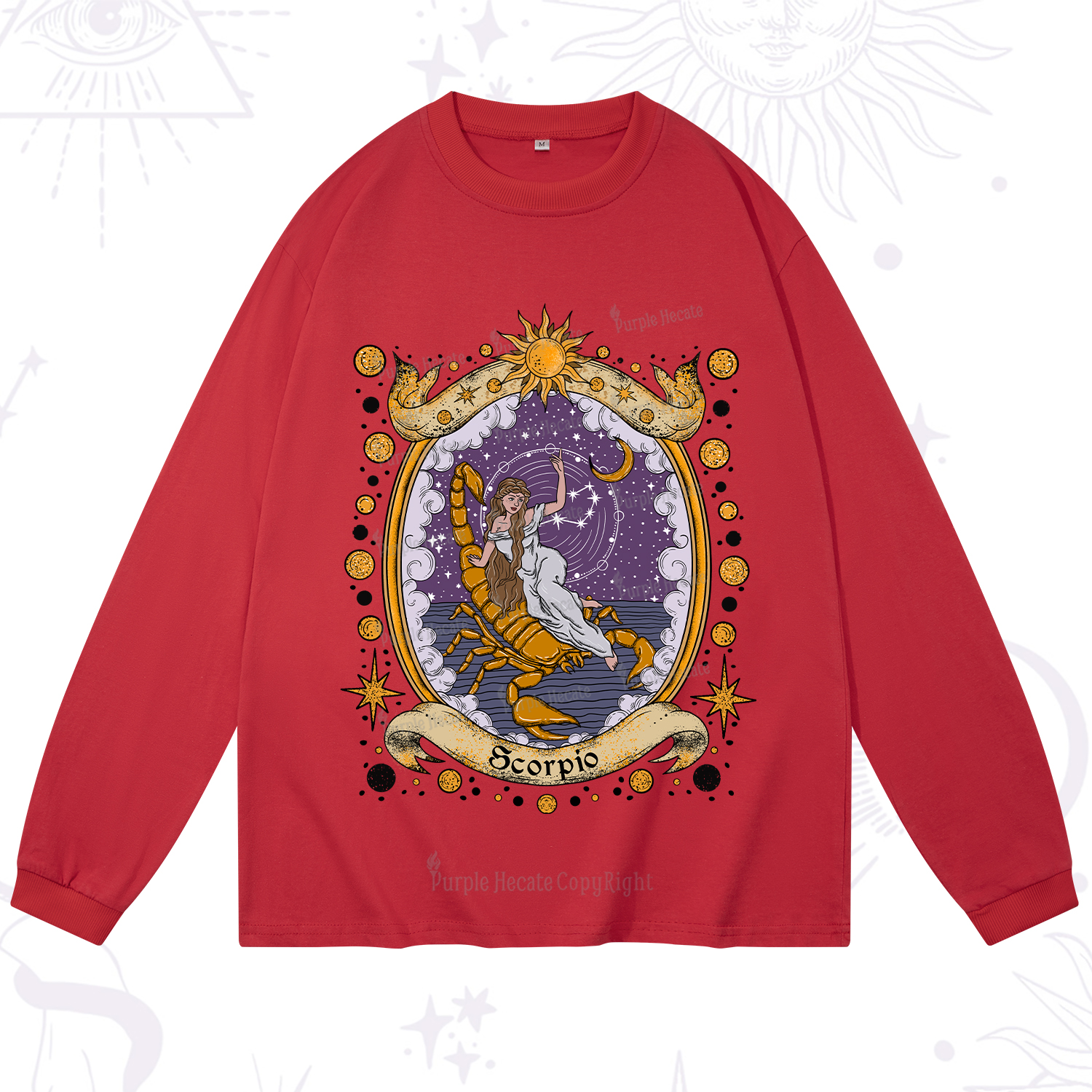 Purplehecate Celestial Scorpio Zodiac Long Sleeve T-Shirt