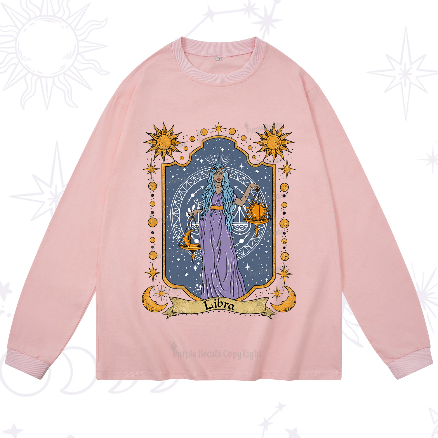 Purplehecate Libra Zodiac Long Sleeve T-Shirt