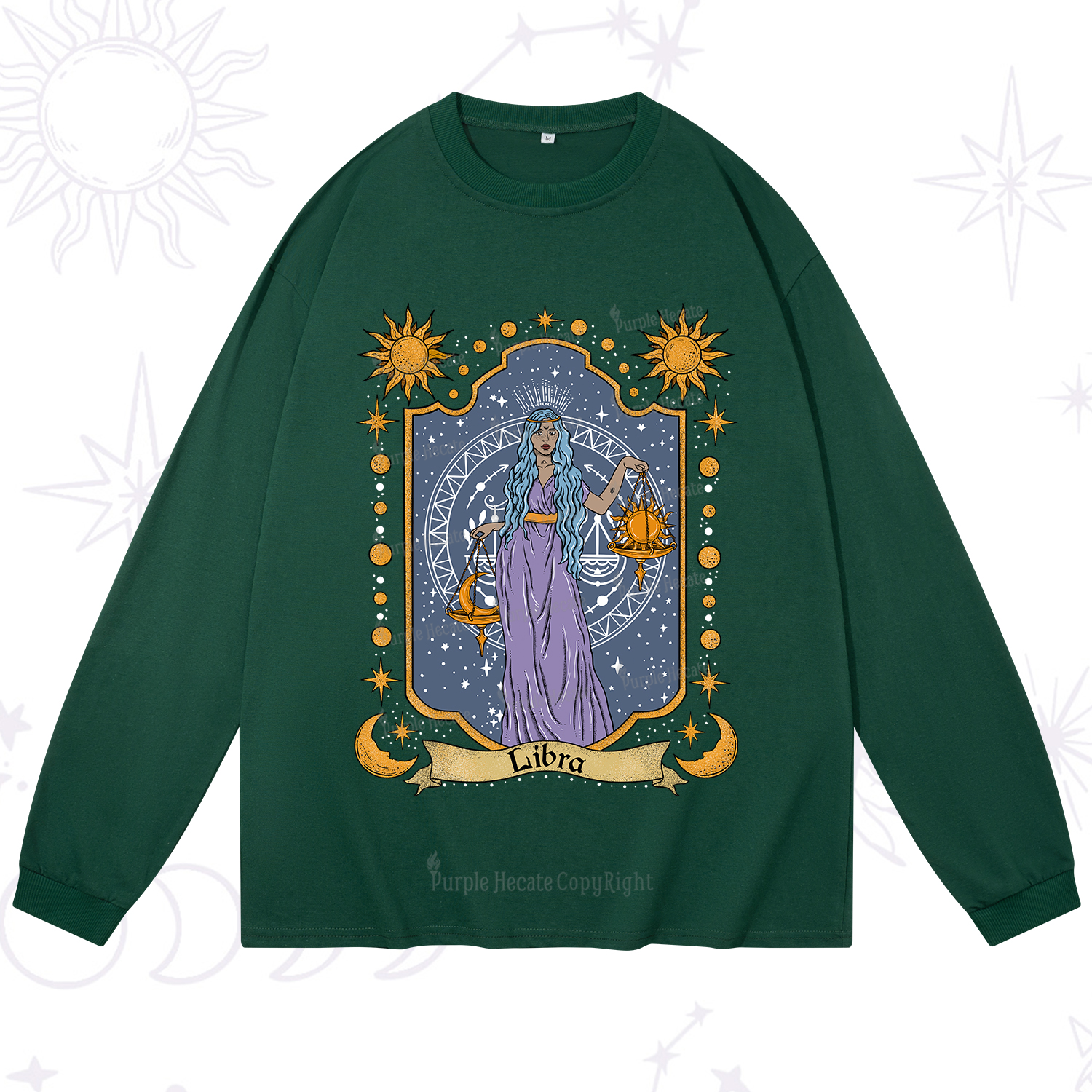 Purplehecate Libra Zodiac Long Sleeve T-Shirt