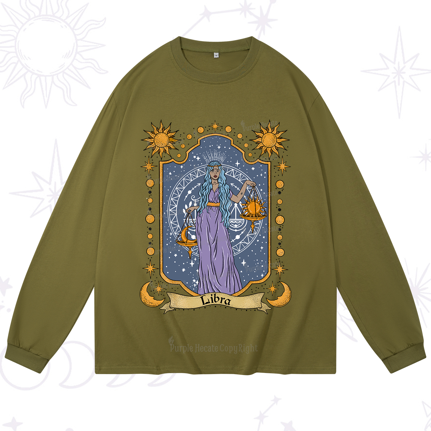 Purplehecate Libra Zodiac Long Sleeve T-Shirt