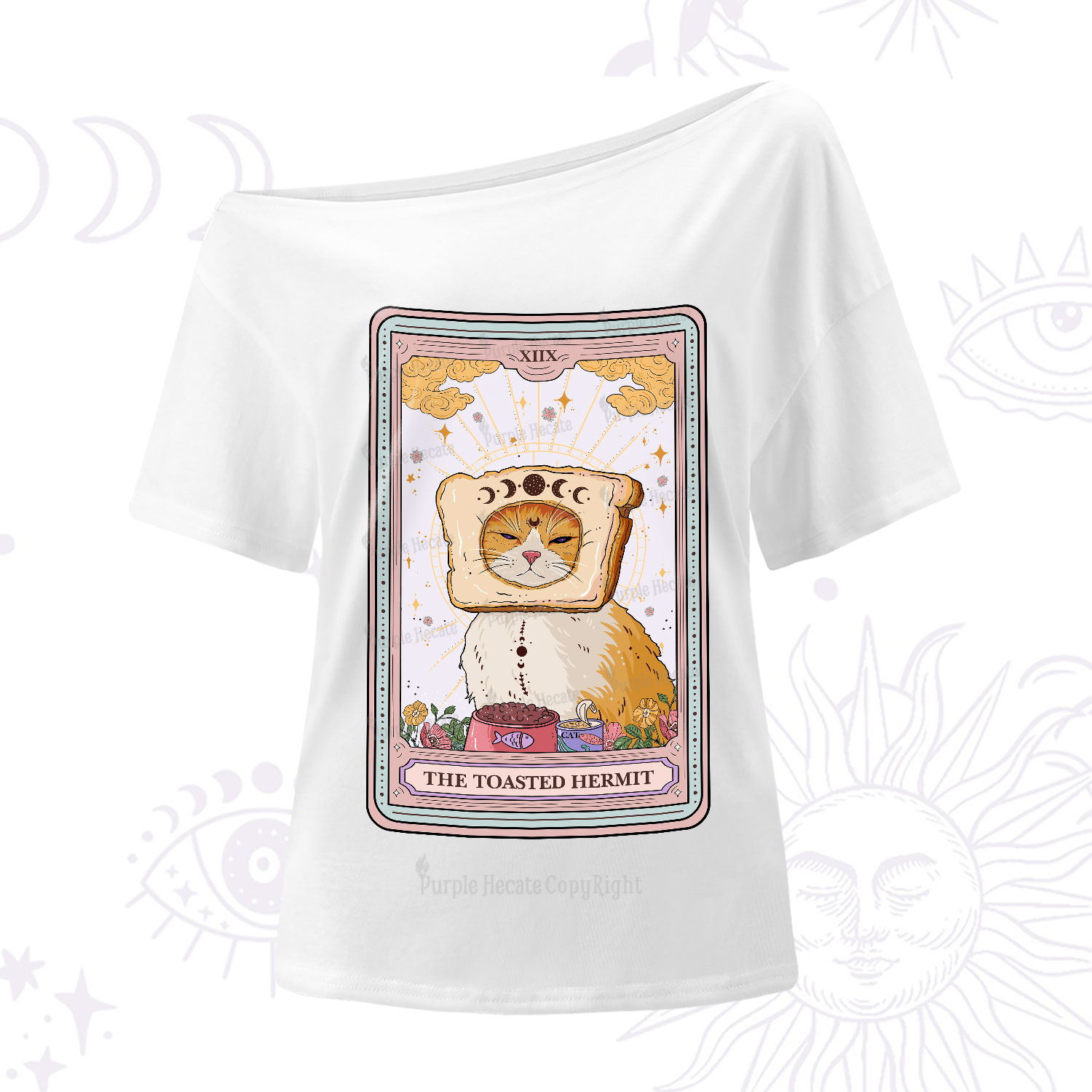 Purplehecate The Toasted Hermit Tarot One-Shoulder T-Shirt