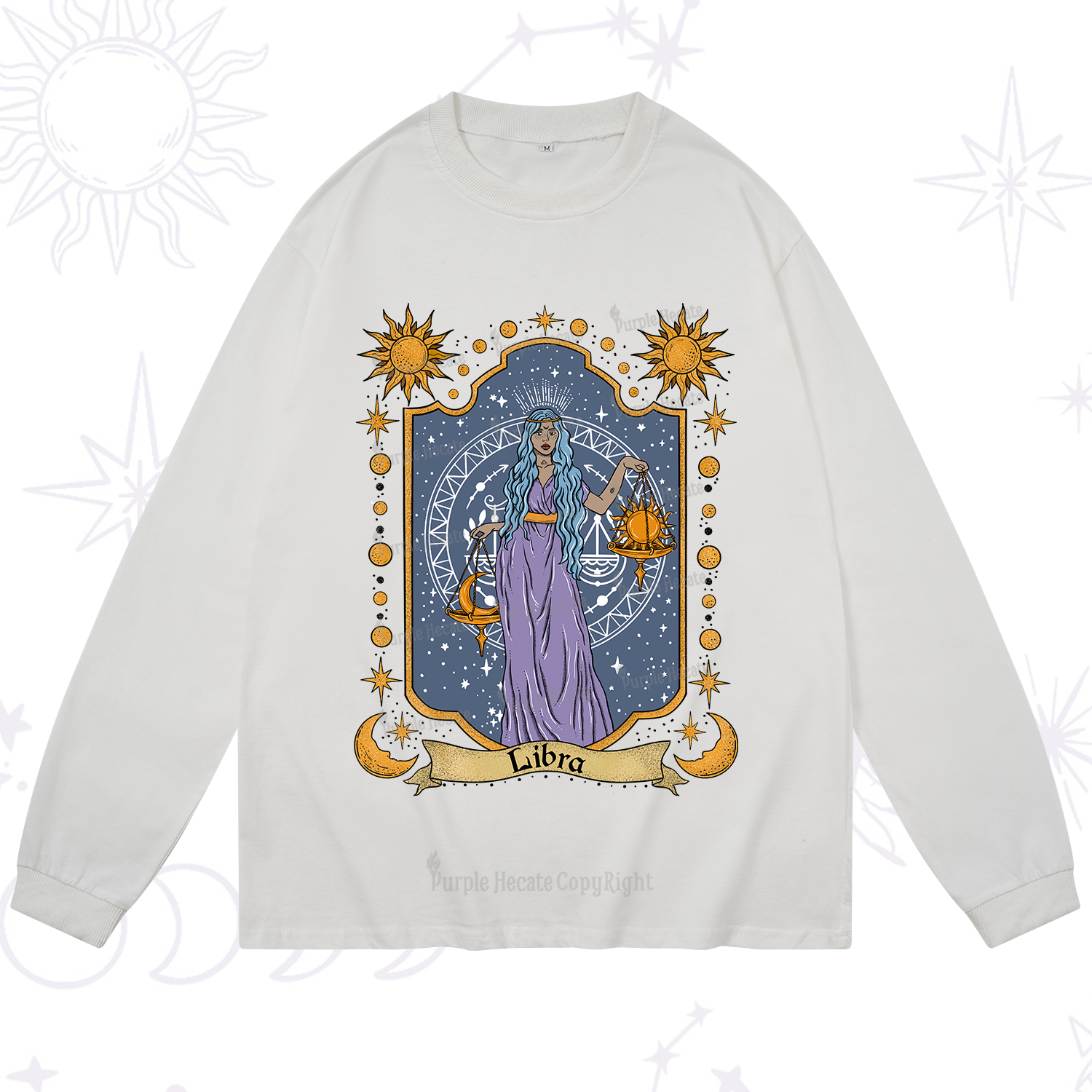 Purplehecate Libra Zodiac Long Sleeve T-Shirt
