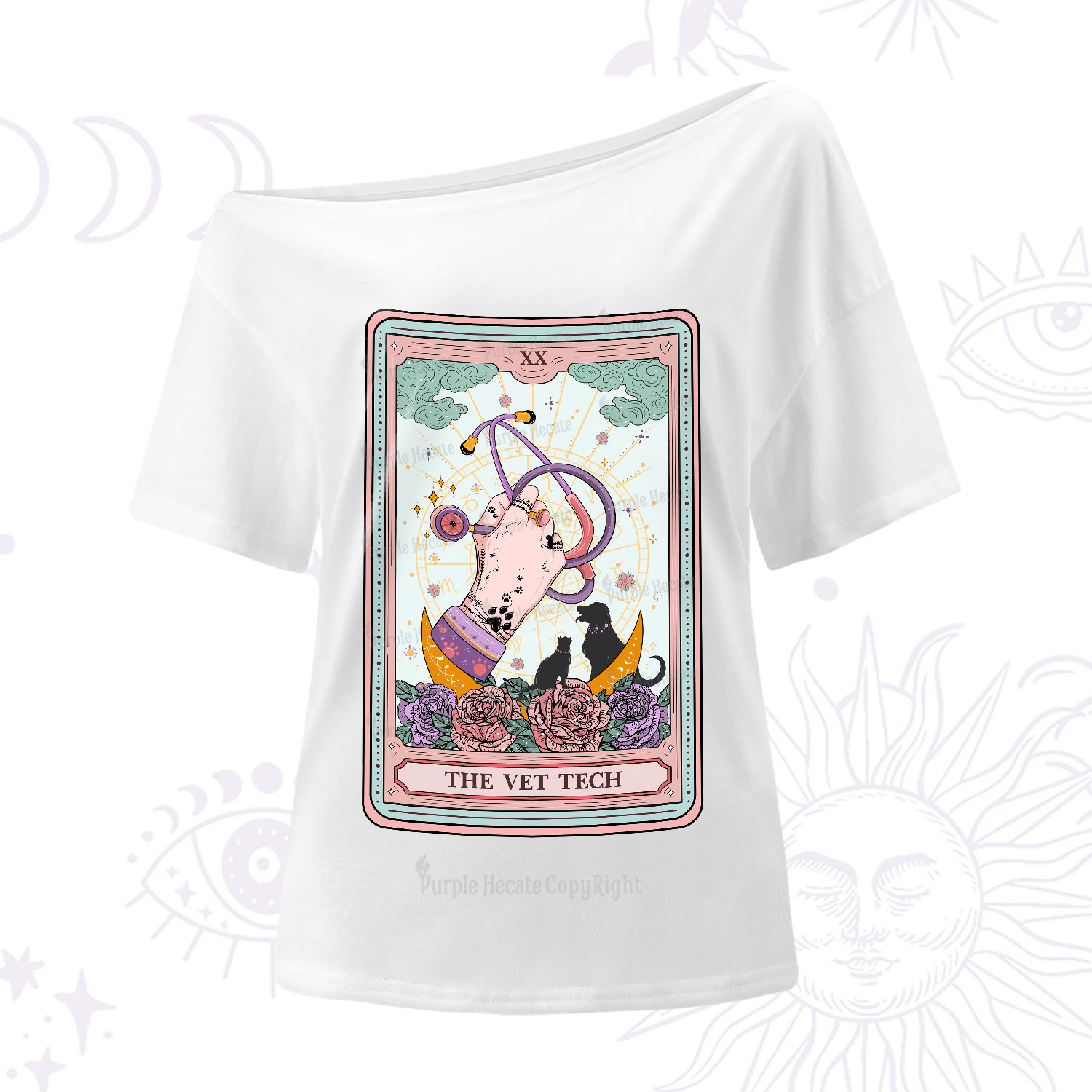 Purplehecate The Vet Tech Tarot One-Shoulder T-Shirt