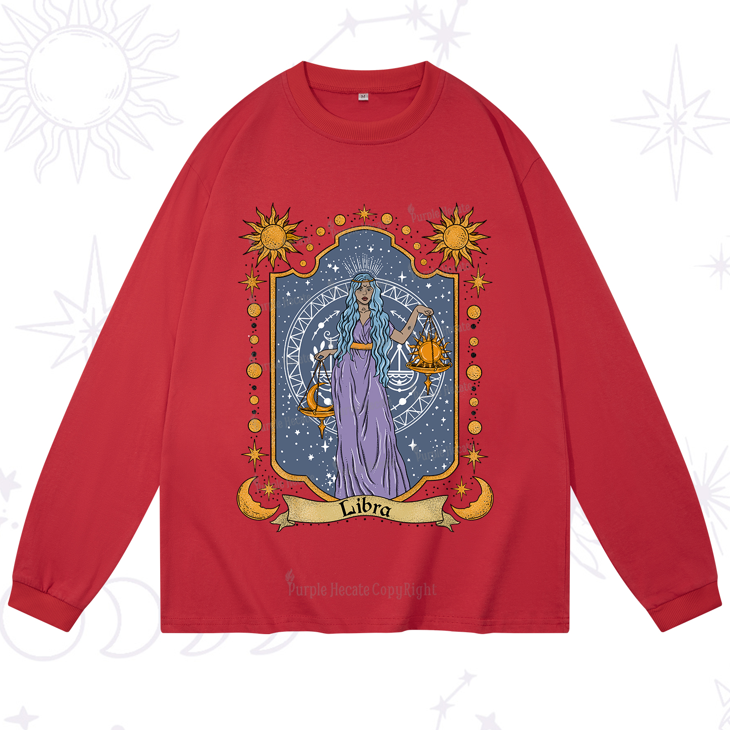 Purplehecate Libra Zodiac Long Sleeve T-Shirt