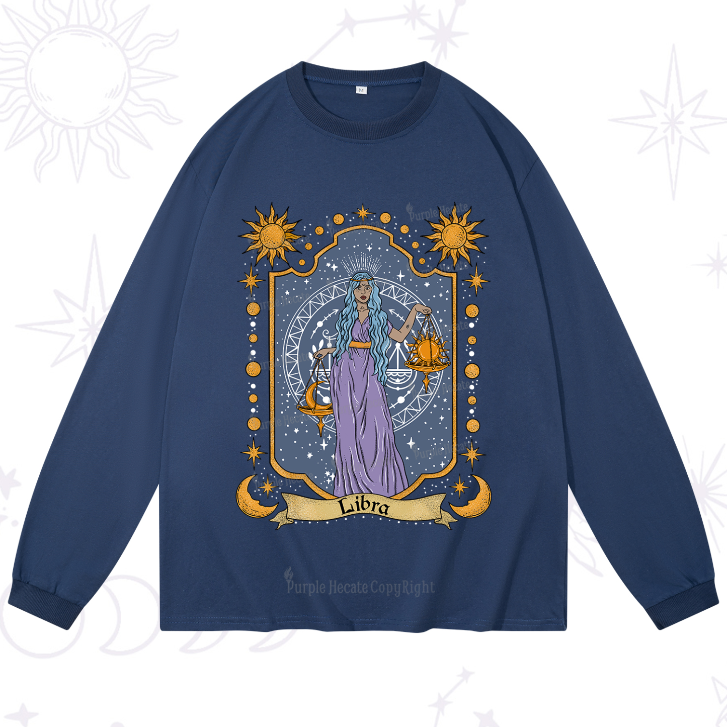 Purplehecate Libra Zodiac Long Sleeve T-Shirt