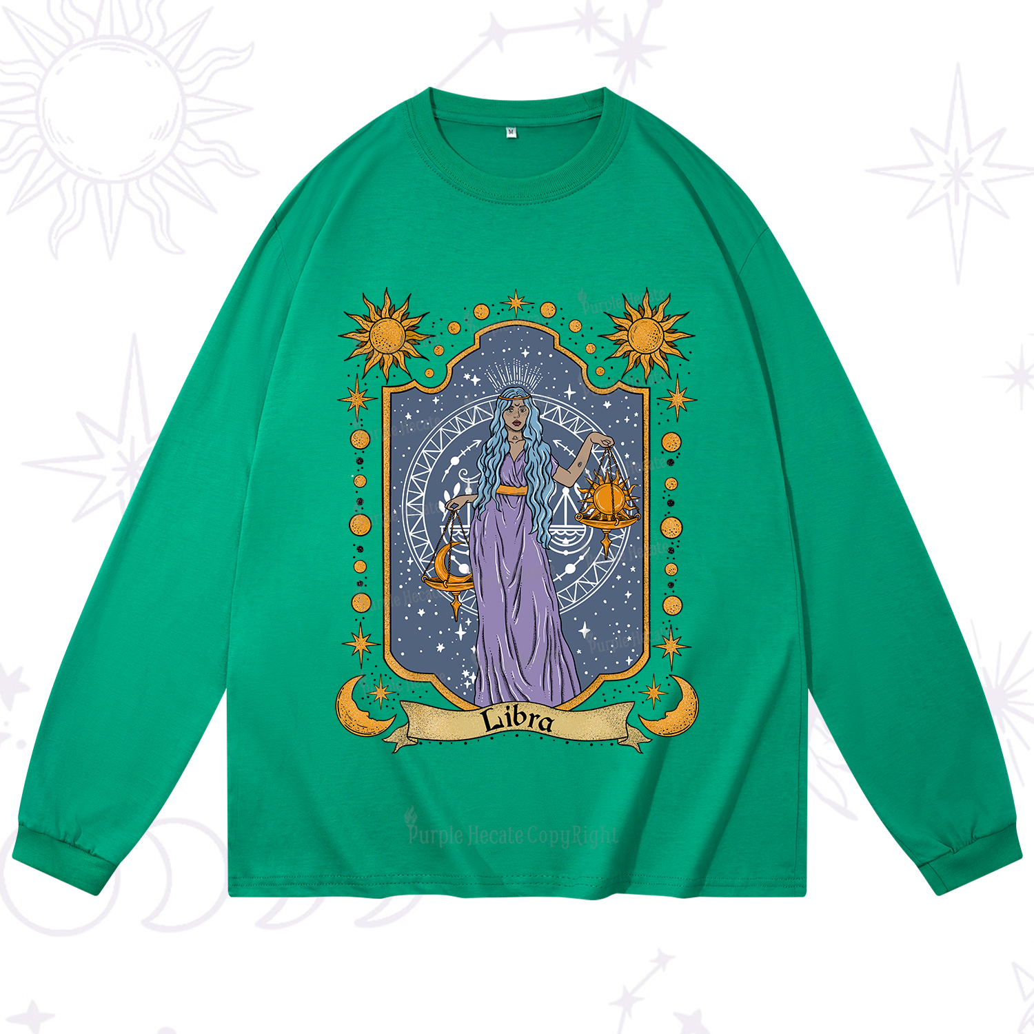 Purplehecate Libra Zodiac Long Sleeve T-Shirt