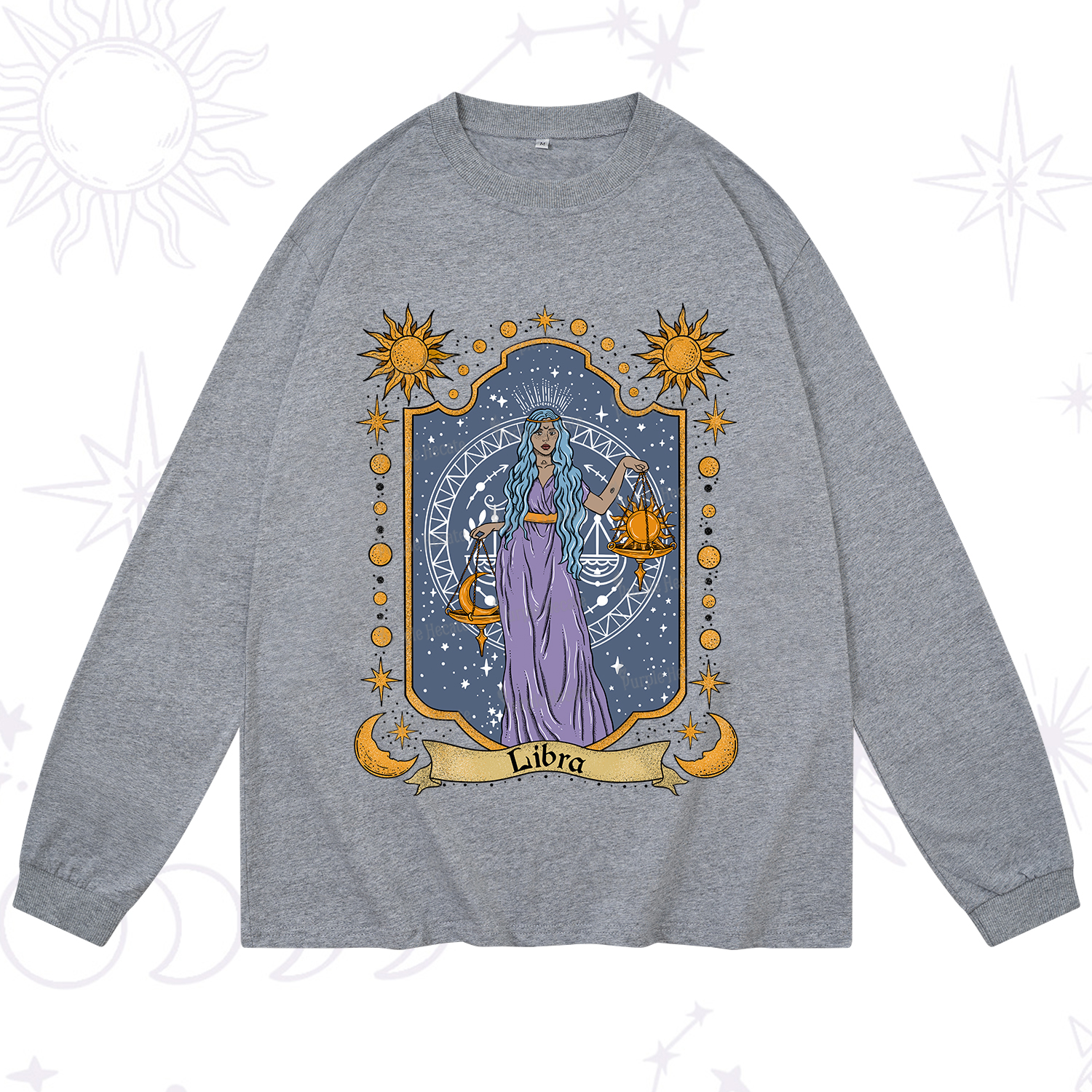 Purplehecate Libra Zodiac Long Sleeve T-Shirt