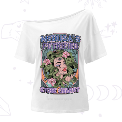 Purplehecate The Gorgon with Snake Hair Medusa One-Shoulder T-Shirt