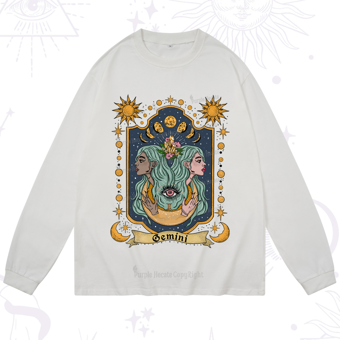 Purplehecate Gemini Zodiac Long Sleeve T-Shirt