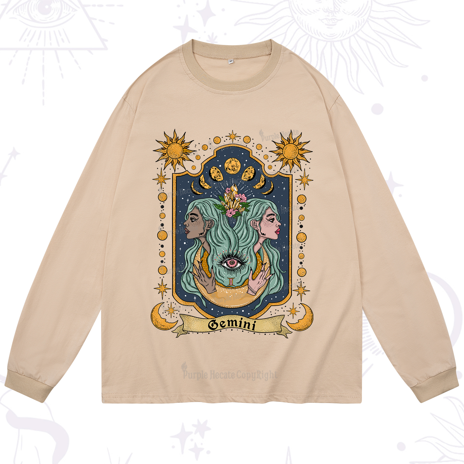 Purplehecate Gemini Zodiac Long Sleeve T-Shirt