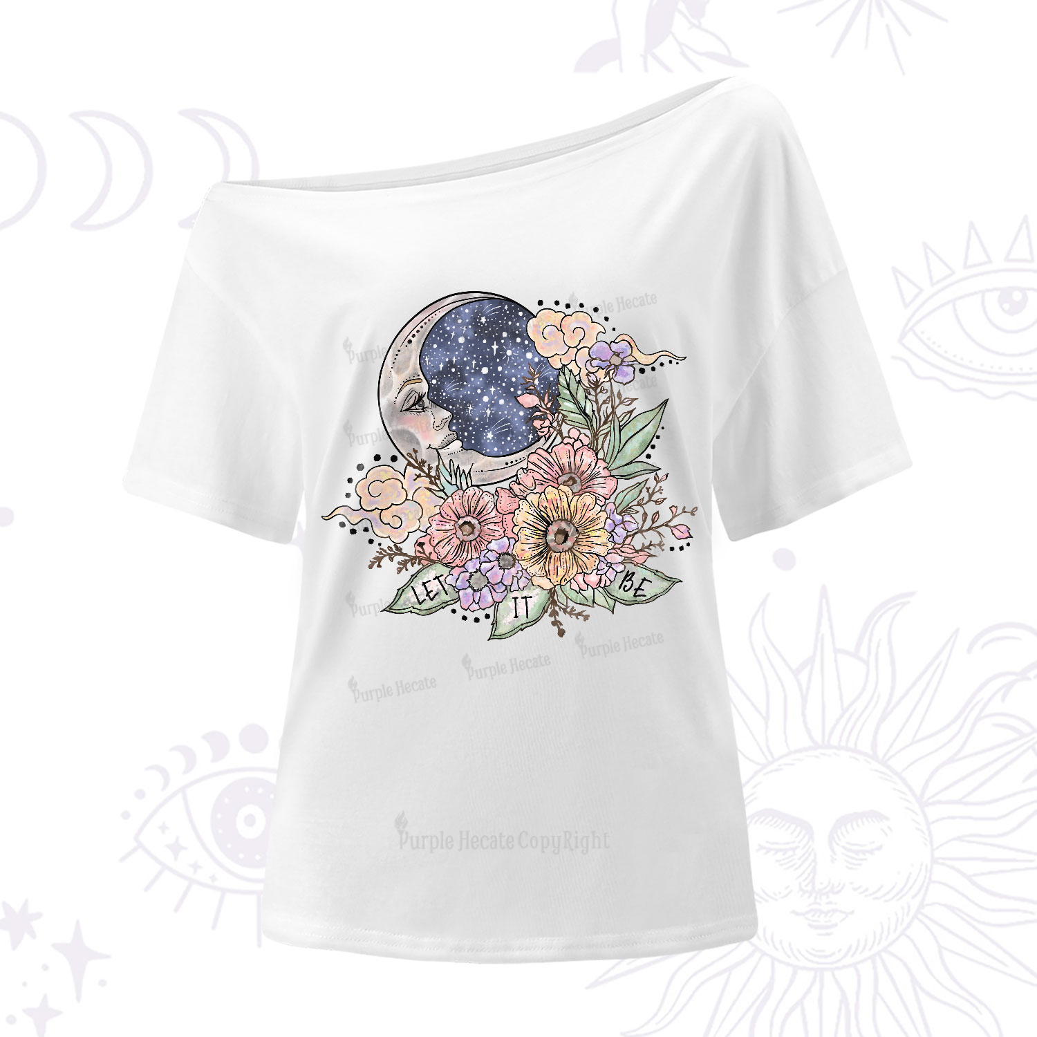 Purplehecate Let It Be One-Shoulder T-Shirt