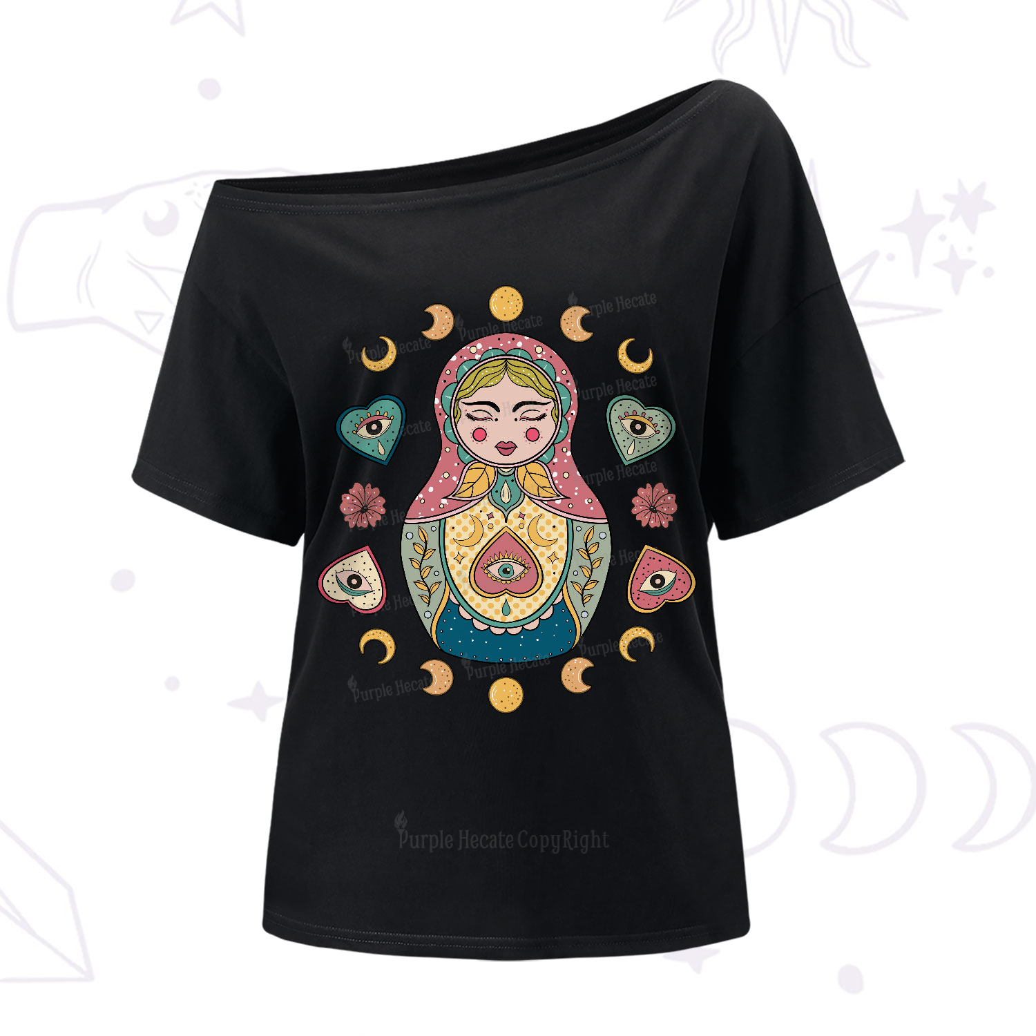 Purplehecate Nesting Doll One-Shoulder T-Shirt