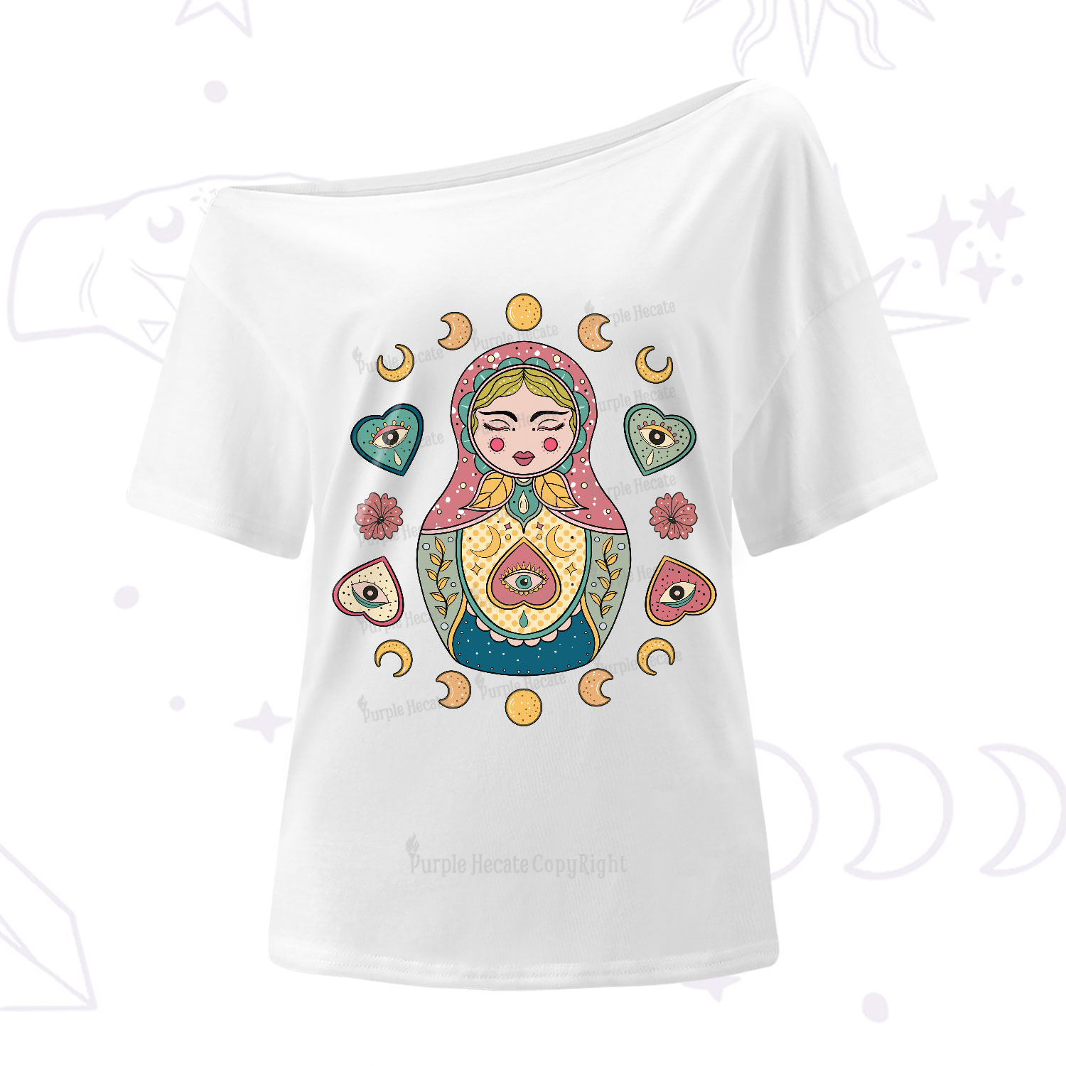 Purplehecate Nesting Doll One-Shoulder T-Shirt