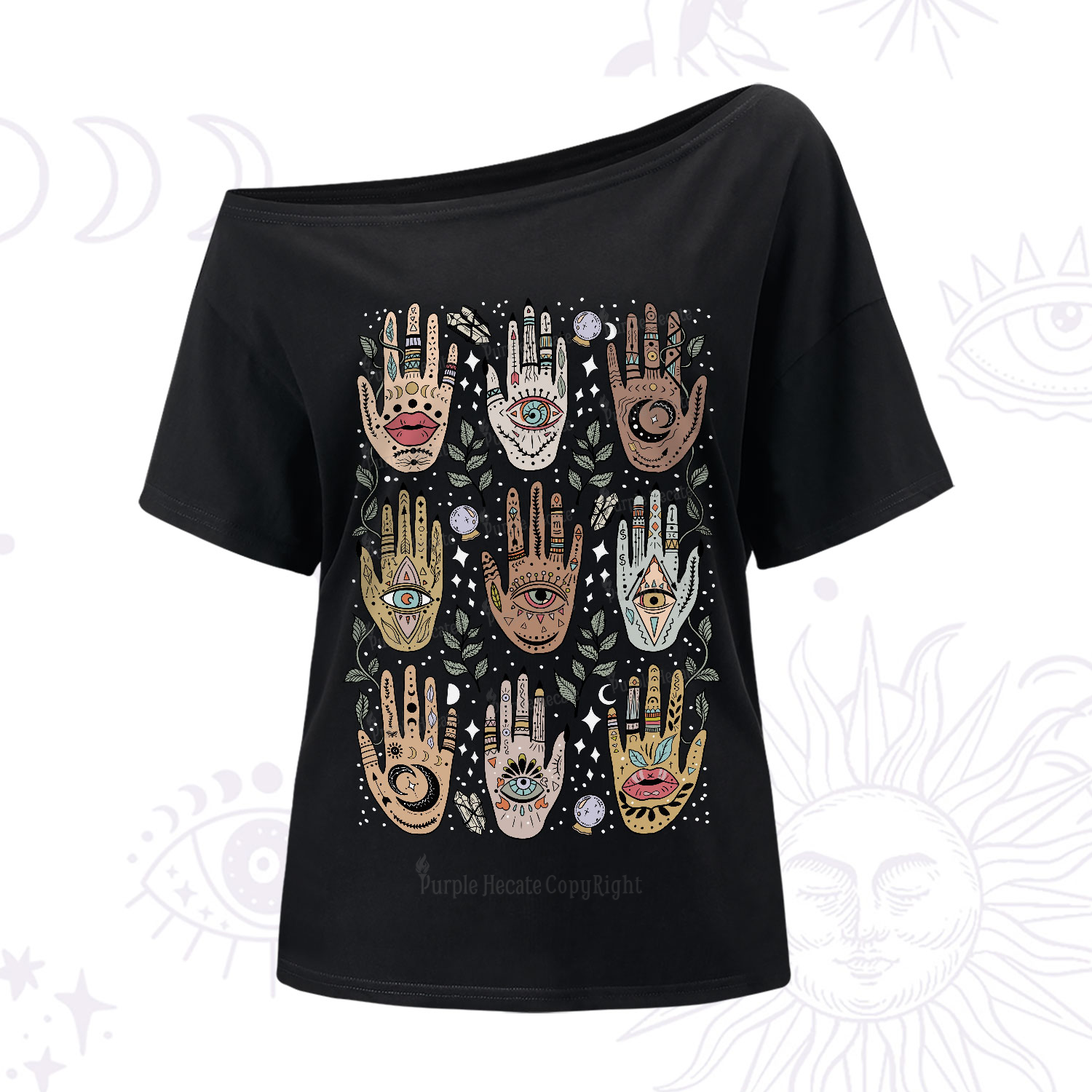 Purplehecate Helping Hands One-Shoulder T-Shirt