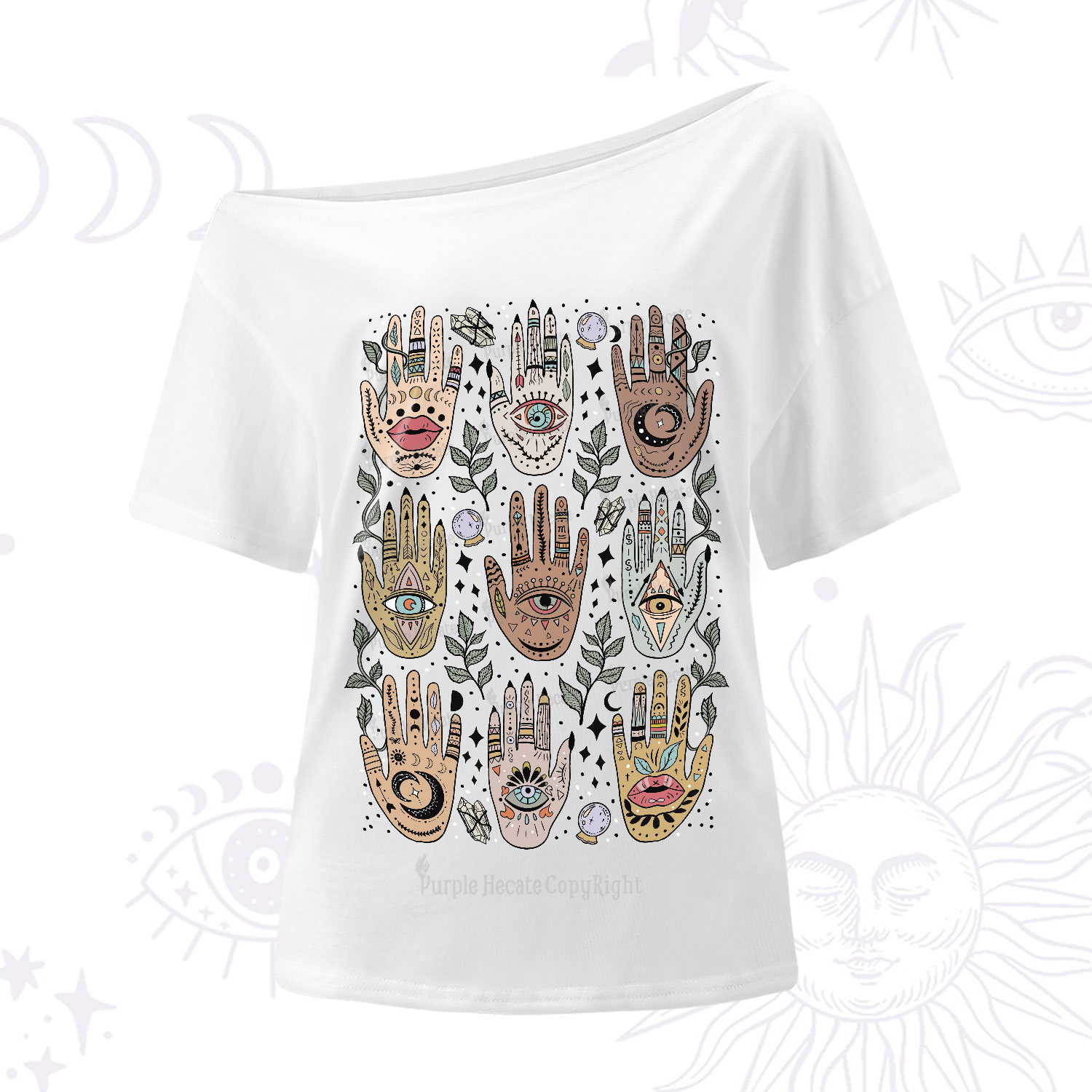 Purplehecate Helping Hands One-Shoulder T-Shirt