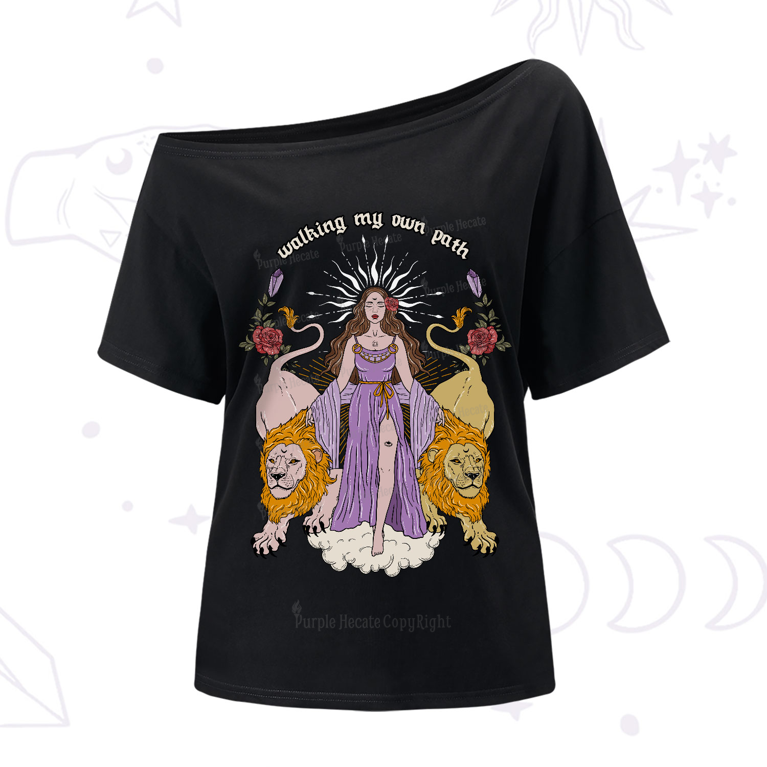 Purplehecate The Goddess Walking My Own Path One-Shoulder T-Shirt