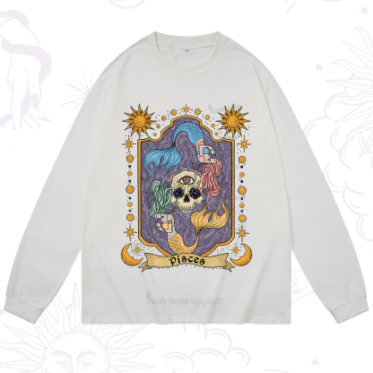 Purplehecate Pisces Zodiac Long Sleeve T-Shirt
