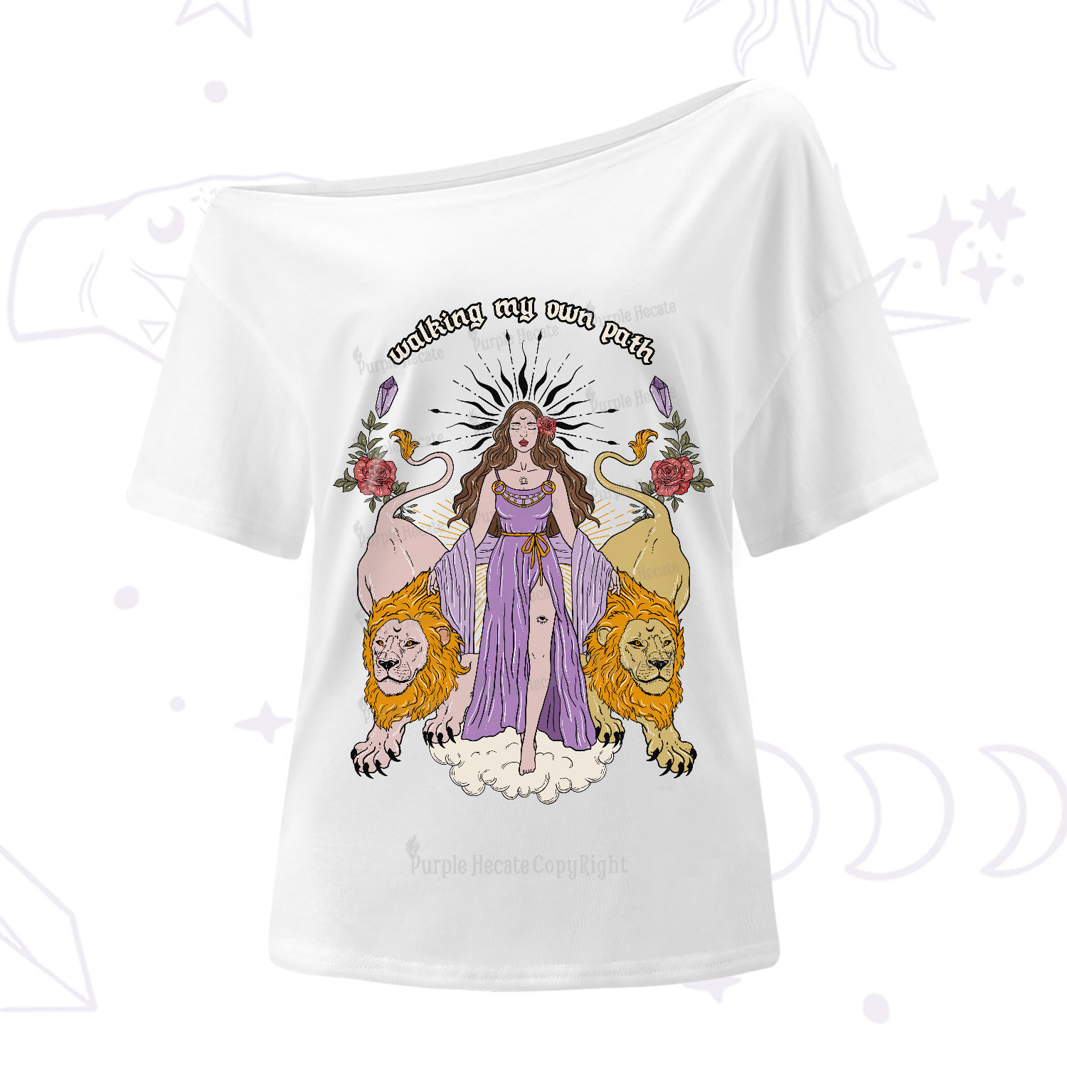 Purplehecate The Goddess Walking My Own Path One-Shoulder T-Shirt