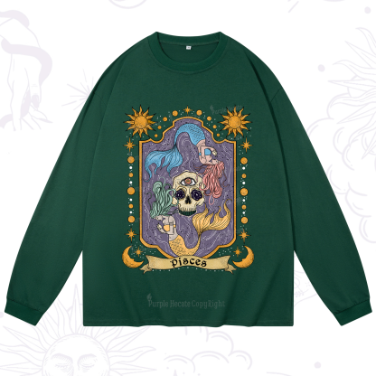 Purplehecate Pisces Zodiac Long Sleeve T-Shirt