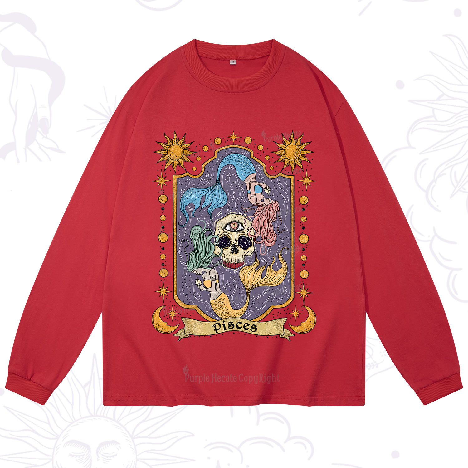 Purplehecate Pisces Zodiac Long Sleeve T-Shirt