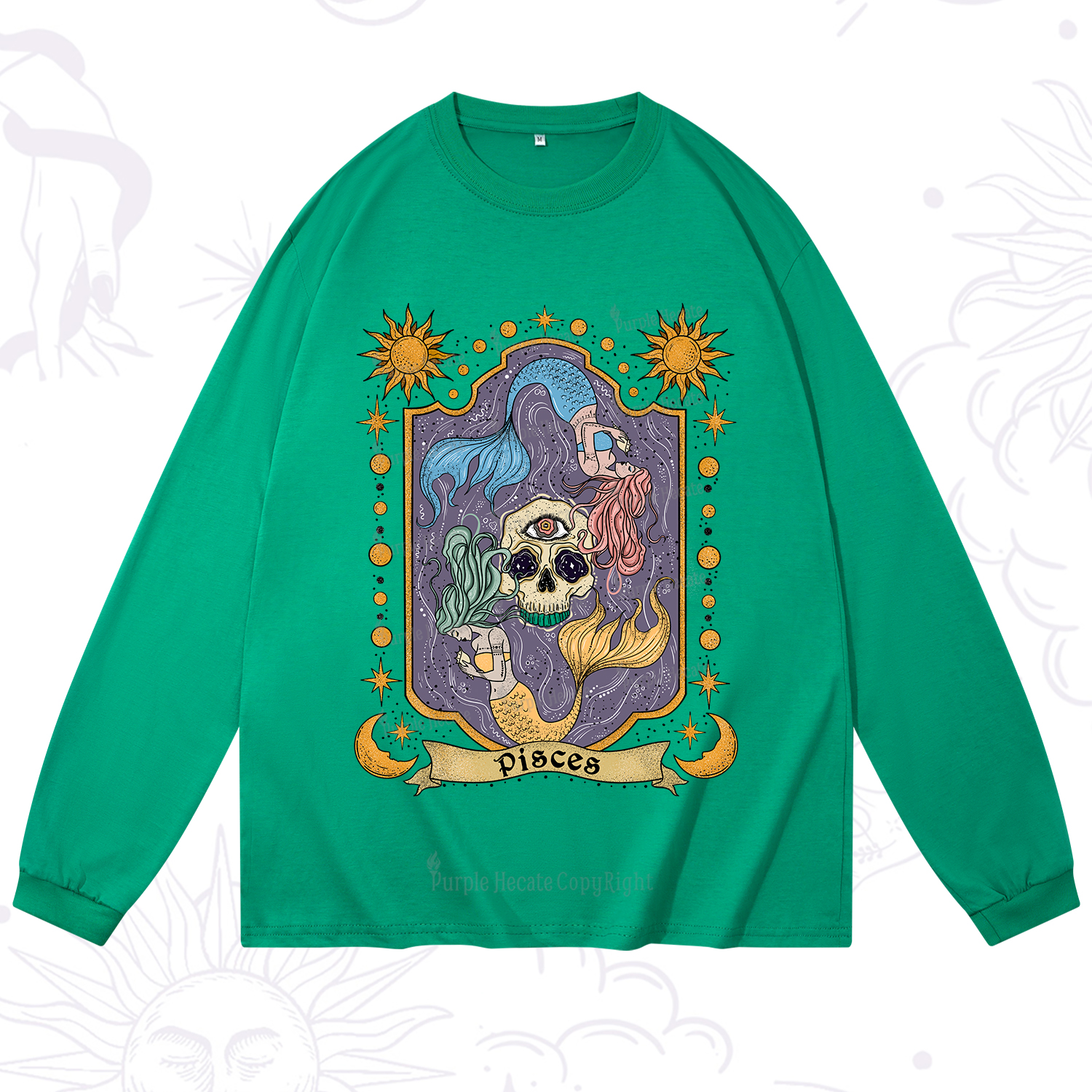 Purplehecate Pisces Zodiac Long Sleeve T-Shirt