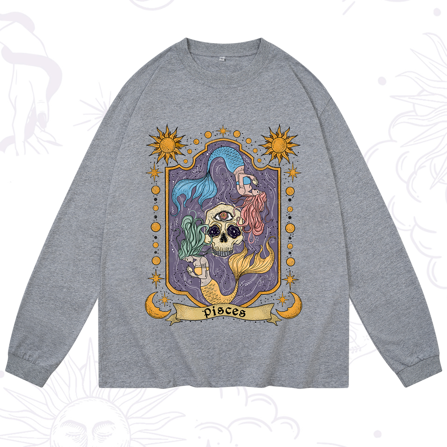 Purplehecate Pisces Zodiac Long Sleeve T-Shirt