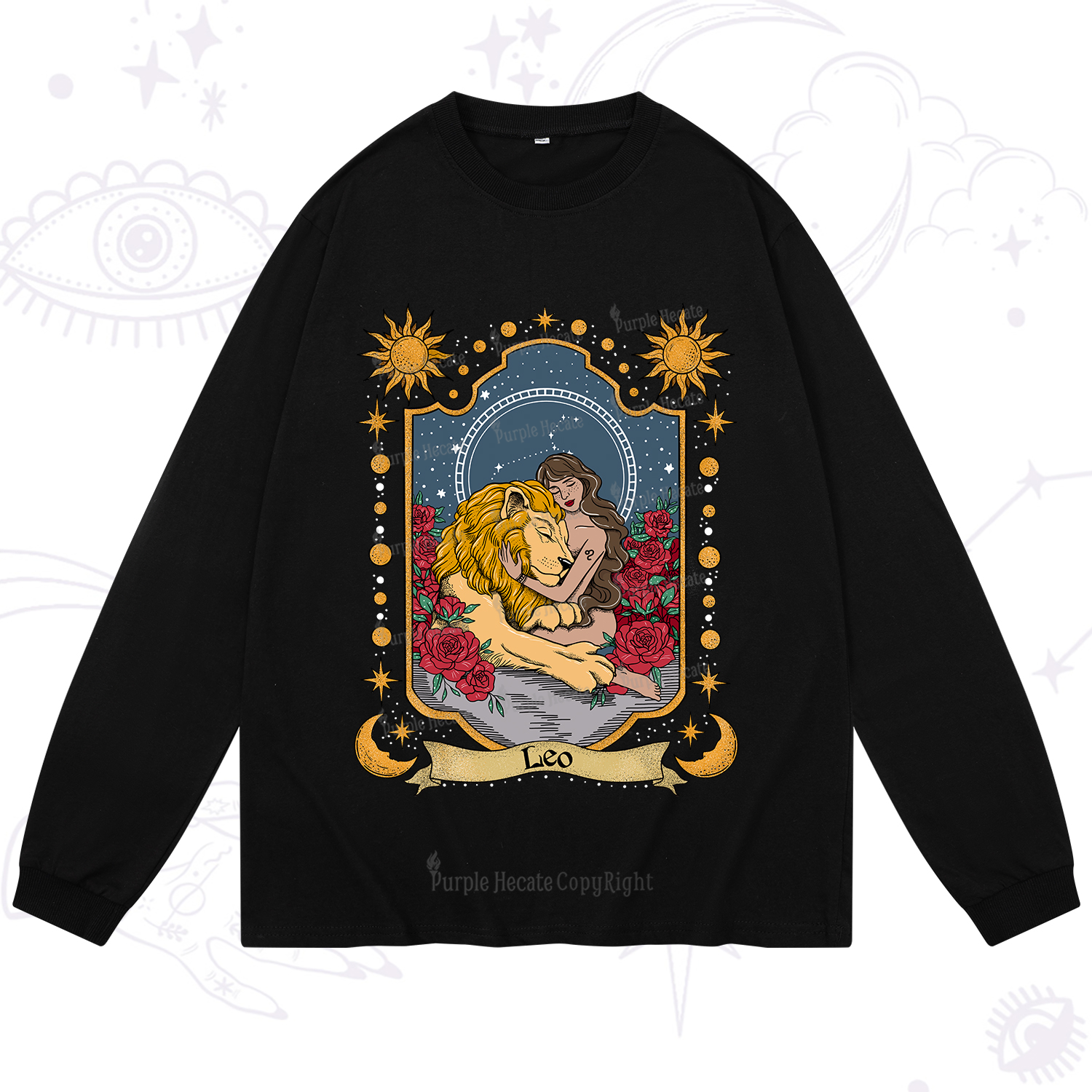 Purplehecate Leo Zodiac Long Sleeve T-Shirt