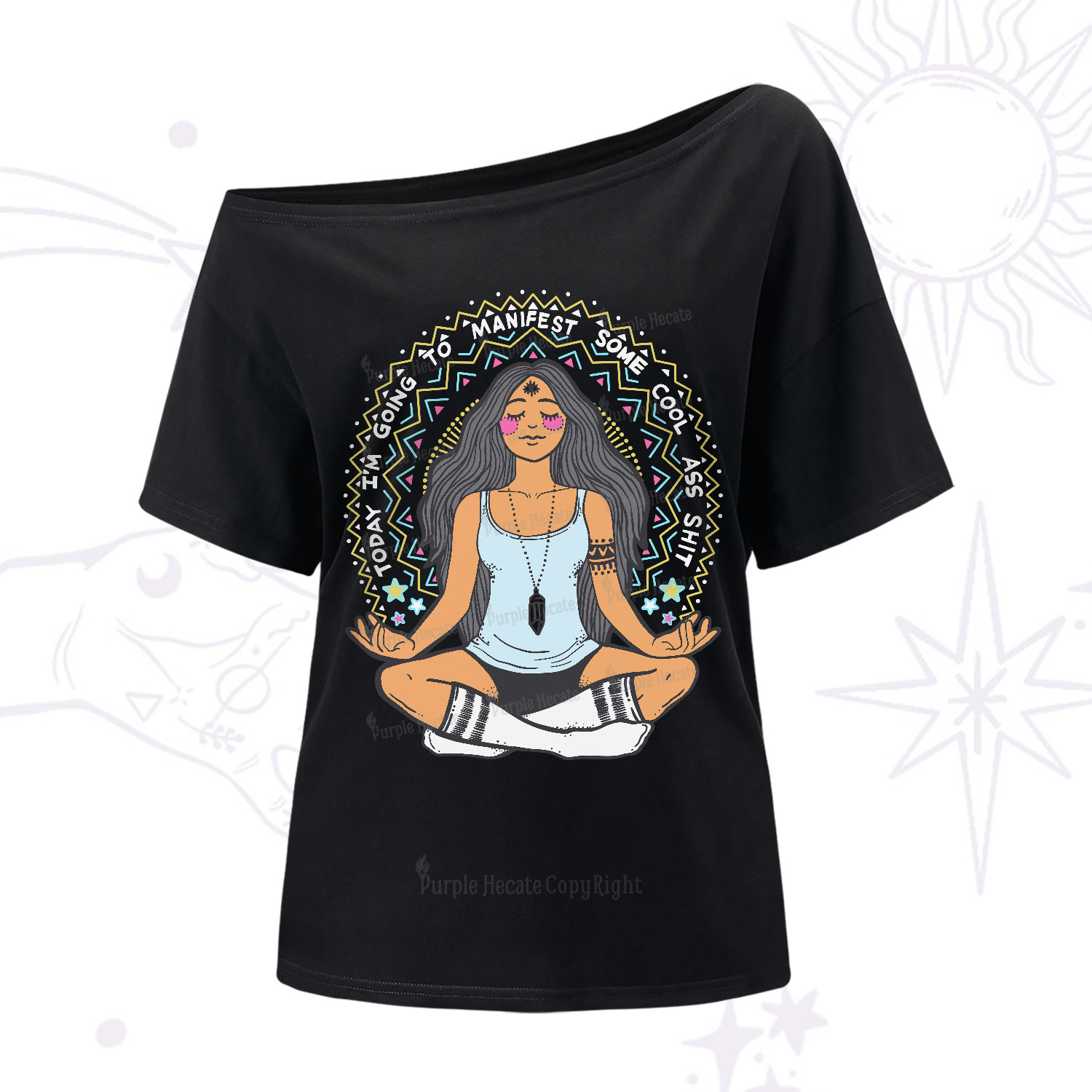 Purplehecate Today I'm Going To Manifest One-Shoulder T-Shirt