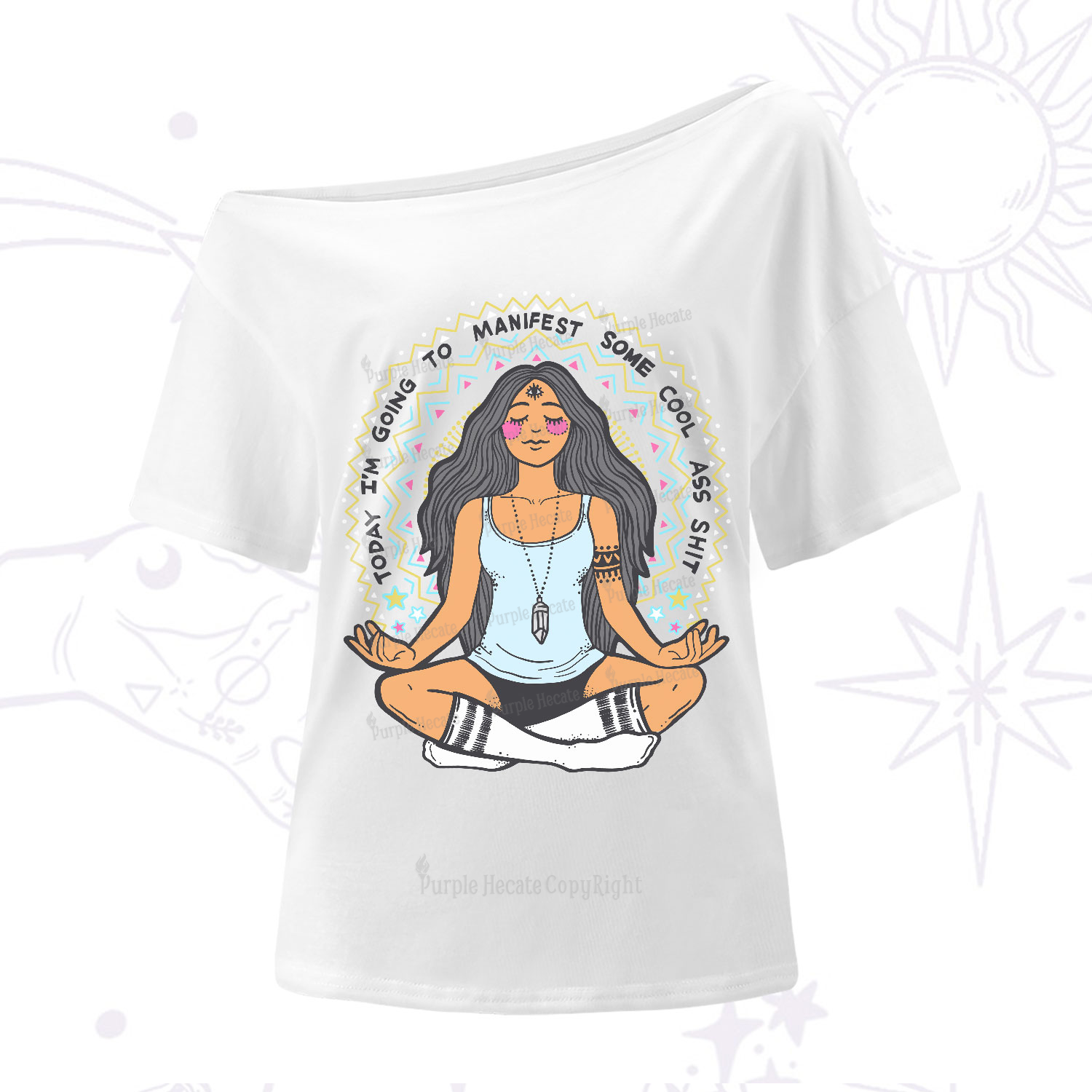 Purplehecate Today I'm Going To Manifest One-Shoulder T-Shirt