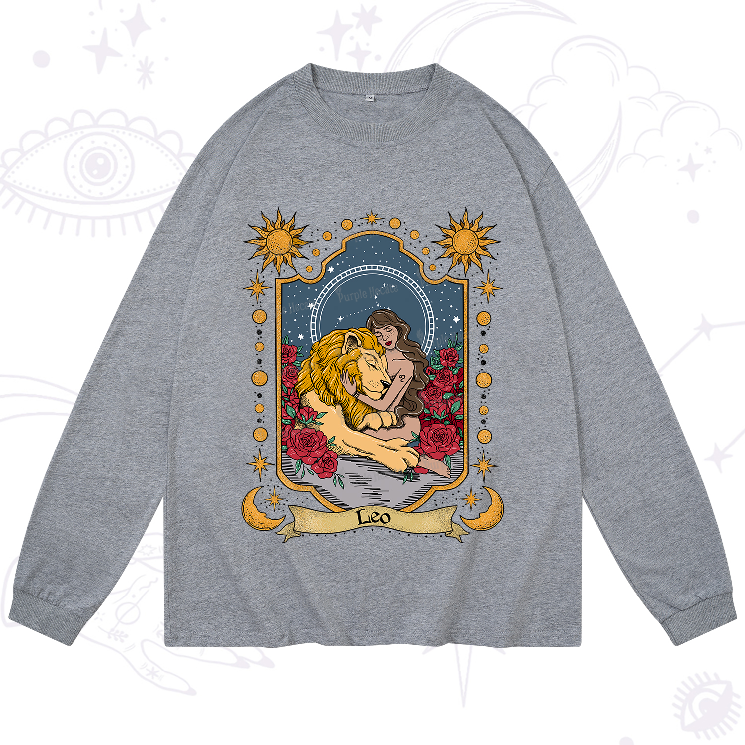 Purplehecate Leo Zodiac Long Sleeve T-Shirt