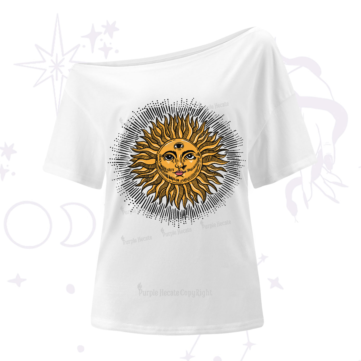 Purplehecate Sat Nam One-Shoulder T-Shirt