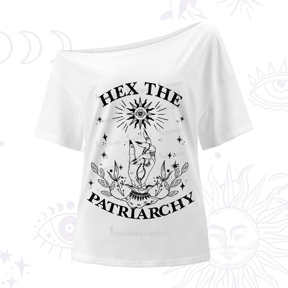 Purplehecate Smash The Patriarchy One-Shoulder T-Shirt