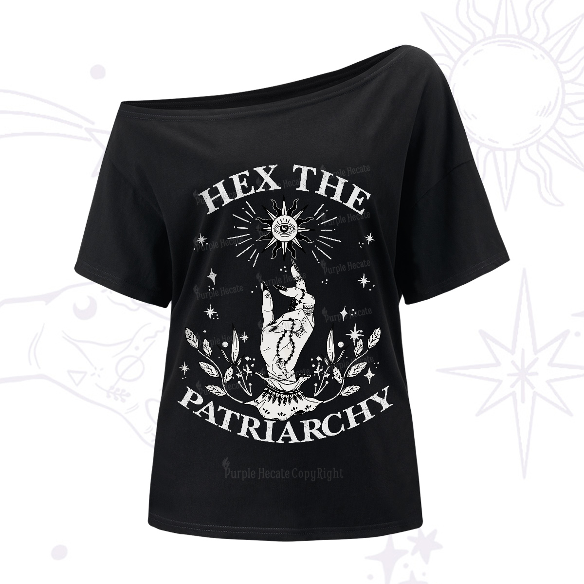 Purplehecate Smash The Patriarchy One-Shoulder T-Shirt