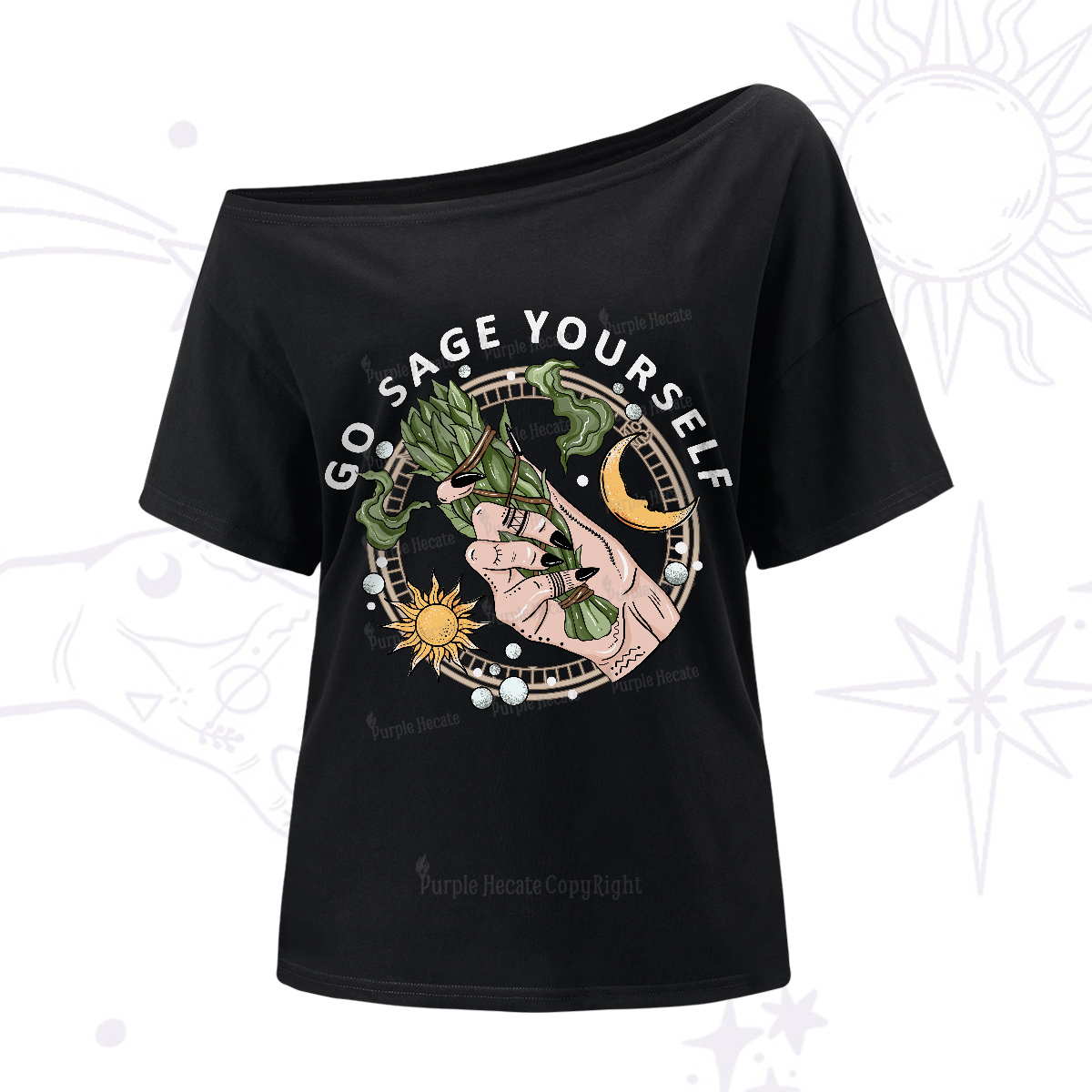 Purplehecate Go Sage Yourself One-Shoulder T-Shirt