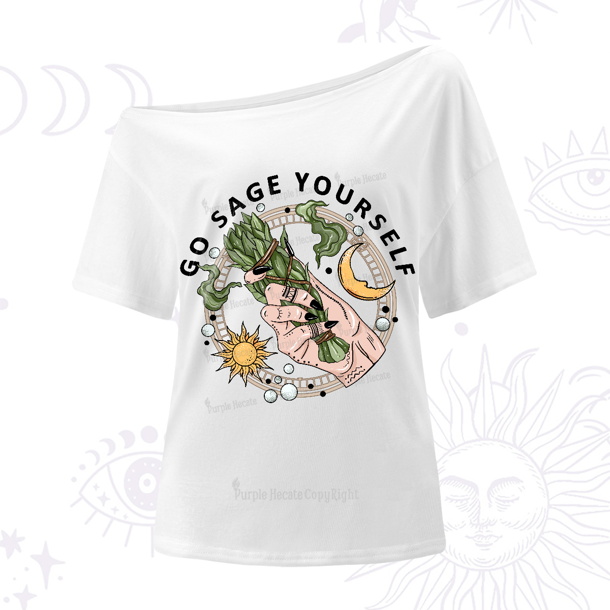 Purplehecate Go Sage Yourself One-Shoulder T-Shirt
